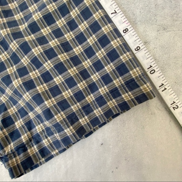 Eddie Bauer Short Sleeve Shirt Mens Large 100% Cotton Button Down Blue Plaid - Picture 7 of 11